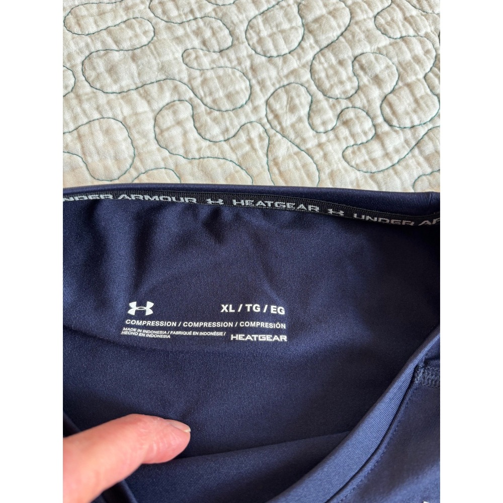 Under Armour HeatGear Mens XL Navy Blue Long Sleeve Compression Shirt - Picture 5 of 5